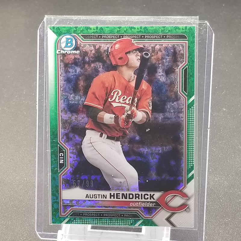 2021 TOPPS BOWMAN CHROME - GREEN DIAMOND REFRACTOR - A. HENDRICK - #BCP-55 - #'D/99