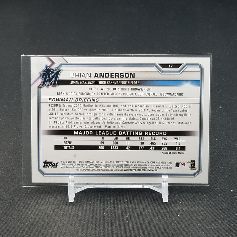 2021 TOPPS BOWMAN - GREEN - B. ANDERSON - #12 - #'D/399