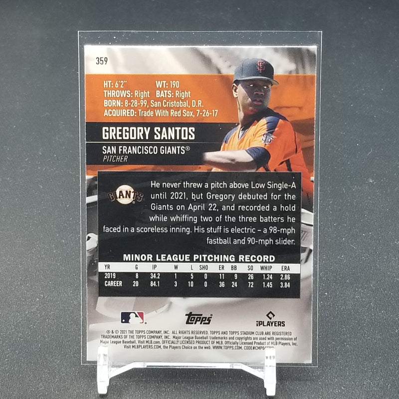 2021 TOPPS STADIUM CLUB CHROME - G. SANTOS -