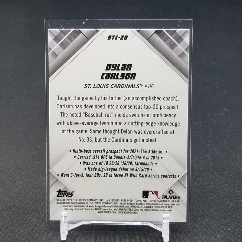2021 TOPPS STADIUM CLUB CHROME - BEAM TEAM - D. CARLSON -