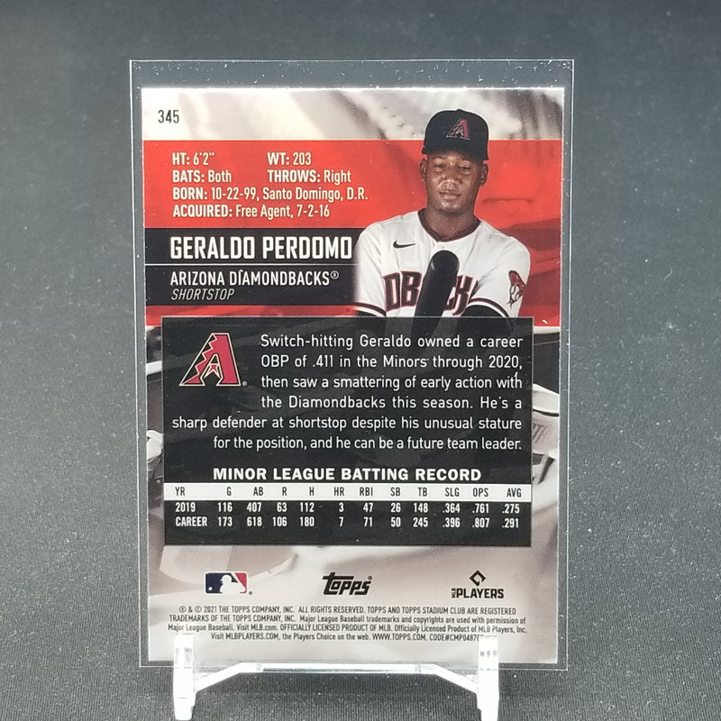 2021 TOPPS STADIUM CLUB CHROME - G. PERDOMO -