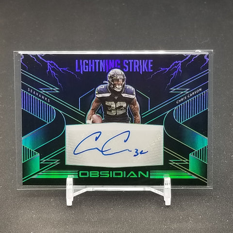 2020 PANINI OBSIDIAN - LIGHTNING STRIKE - C. CARSON - #LS22 - #'D/100 - AUTOGRAPH