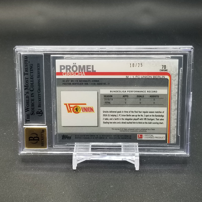 2019 TOPPS CHROME BUNDESLIGA - ORANGE REFRACTORS - G. PROMEL - #70 - #'D/25 - BGS 9 - AUTOGRAPH BGS 10