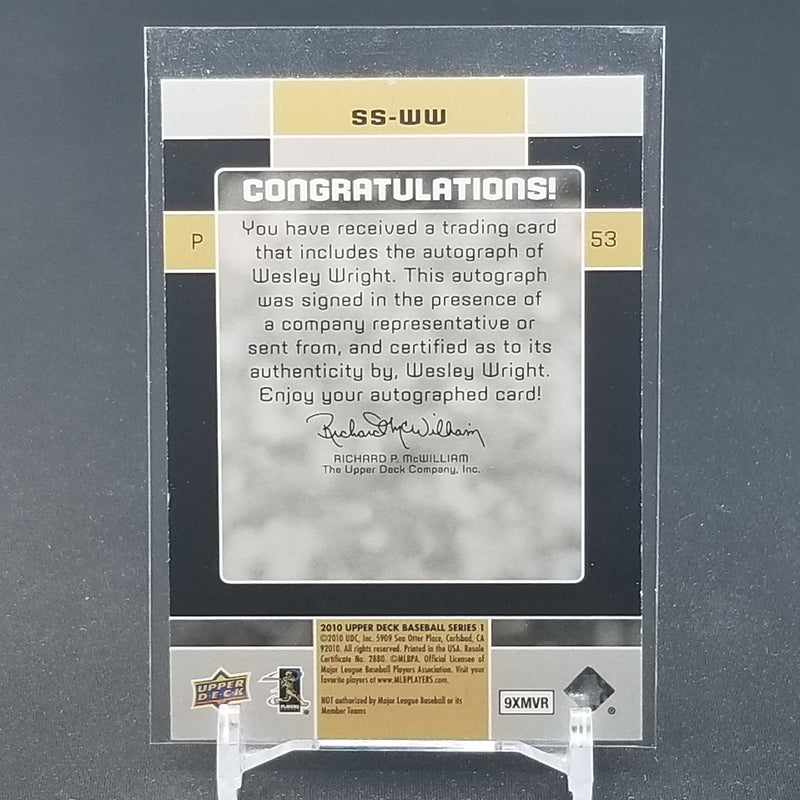 2010 UPPER DECK BASEBALL SERIES ONE - SIGNATURE SENSATIONS - W. WRIGHT -