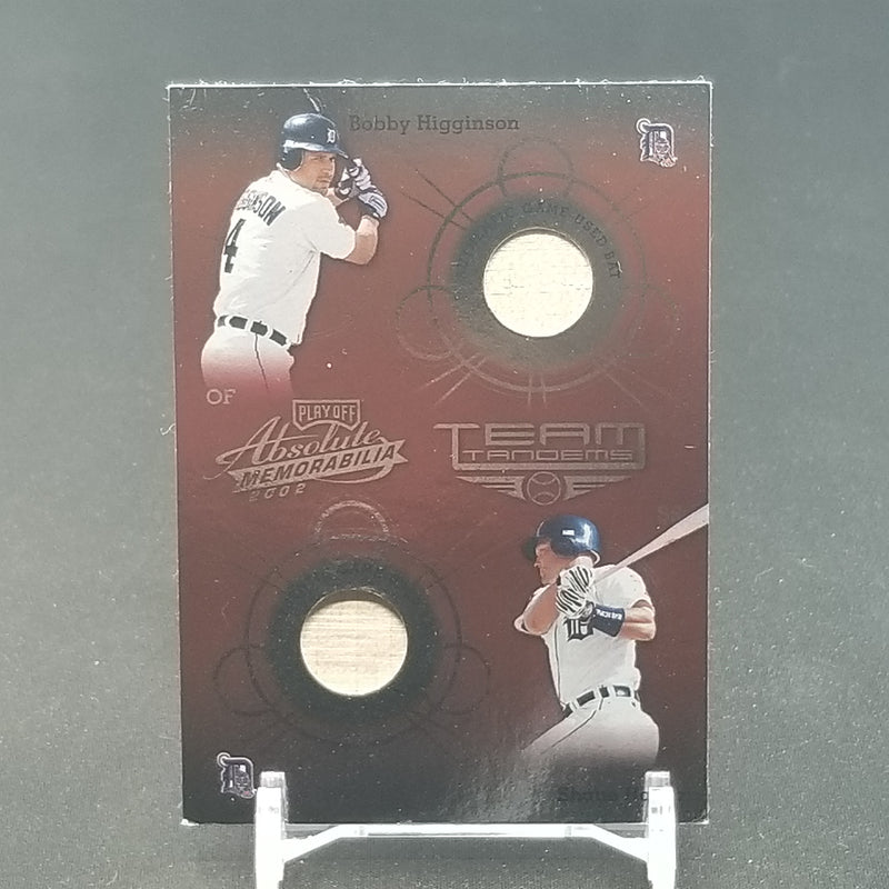 2002 PLAYOFF ABSOLUTE MEMORABILIA  - TEAM TANDEMS - B. HIGGINSON / S. HALTER -