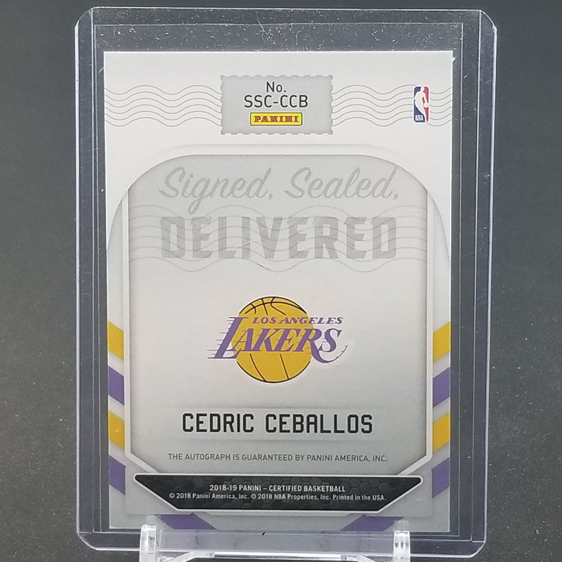 2018 PANINI CERTIFIED - SIGNED SEALED DELIVERED - C. CEBALLOS - #SSC-CCB - #'D/199 - AUTOGRAPH
