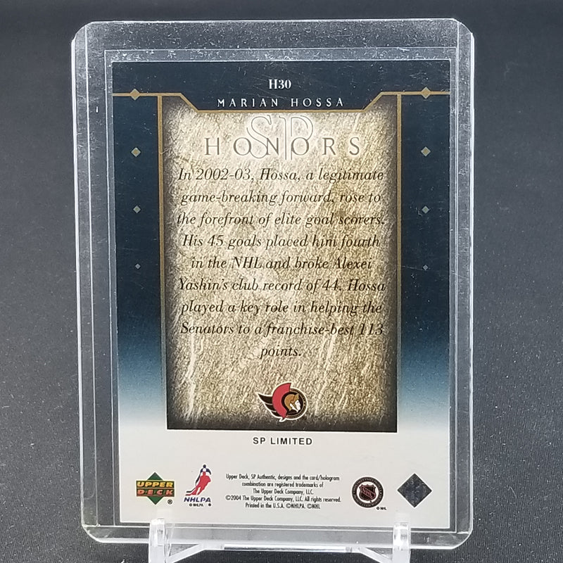 2004 UPPER DECK SP AUTHENTIC - SP LIMITED - SP HONORS - M. HOSSA - #H30 - #'D/99