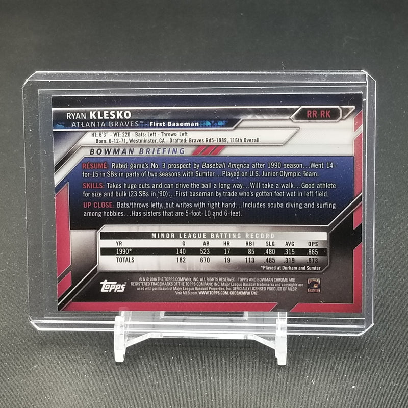 2016 TOPPS BOWMAN CHROME - ROOKIE FLASHBACK - REFRACTOR - R. KLESKO -
