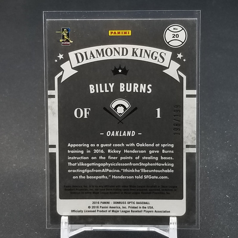 2016 PANINI DONRUSS OPTIC - DIAMOND KINGS - ORANGE - B. BURNS - #20 - #'D/199