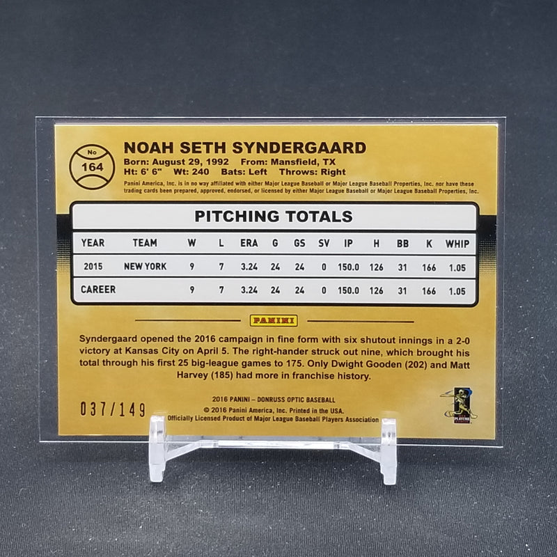 2016 PANINI DONRUSS OPTIC - BLUE - N. SYNDERGAARD - #164 - #'D/149