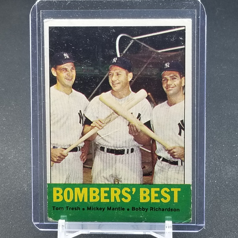 1963 TOPPS BOMBERS BEST - T. TRESH/ M. MANTLE/ B. RICHARDSON -