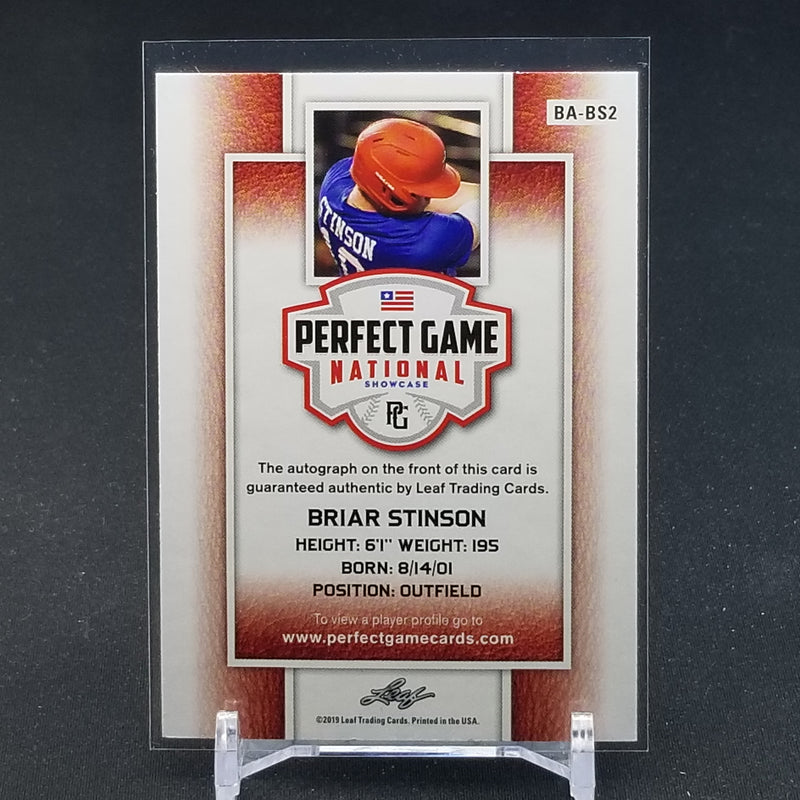 2019 LEAF - PERFECT GAME NATIONAL - BLACK - B. STINSON - #BA-BS2 - #'D/50 - AUTOGRAPH