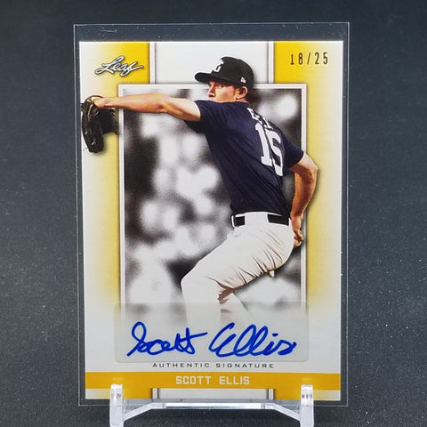 2019 LEAF - PERFECT GAME NATIONAL - YELLOW - S. ELLIS - #BA-SE1 - #'D/25 - AUTOGRAPH