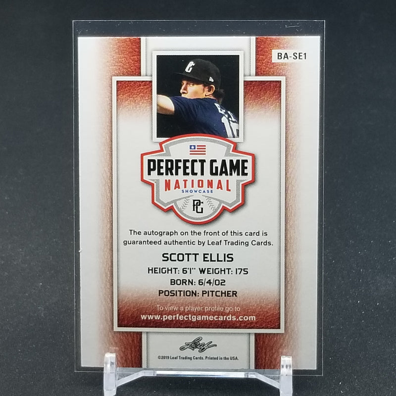 2019 LEAF - PERFECT GAME NATIONAL - YELLOW - S. ELLIS - #BA-SE1 - #'D/25 - AUTOGRAPH