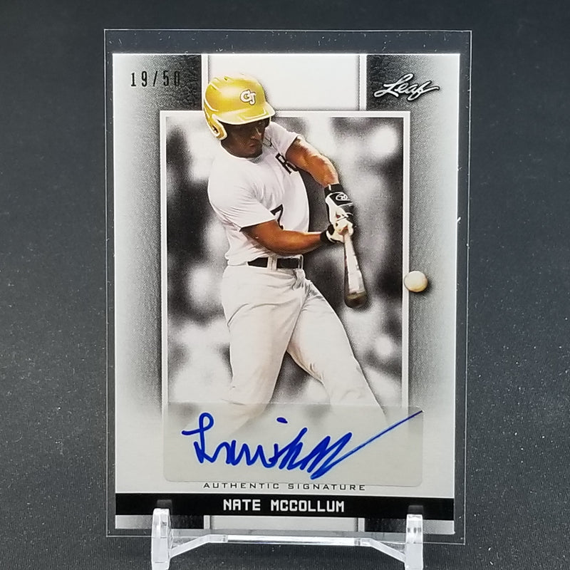 2019 LEAF - PERFECT GAME NATIONAL - BLACK - N. MCCOLLUM - #BA-NM2 - #'D/50 - AUTOGRAPH