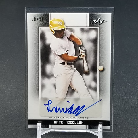 2019 LEAF - PERFECT GAME NATIONAL - BLACK - N. MCCOLLUM - #BA-NM2 - #'D/50 - AUTOGRAPH