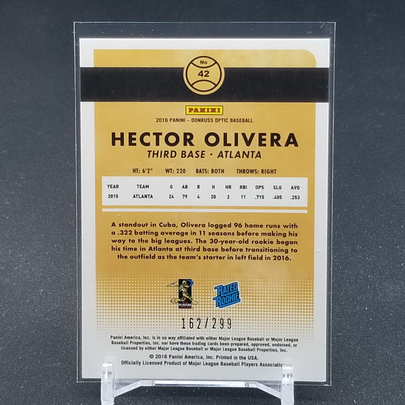 2016 PANINI DONRUSS OPTIC - RATED ROOKIE - AQUA - H. OLIVERA  - #42 - #'D/299
