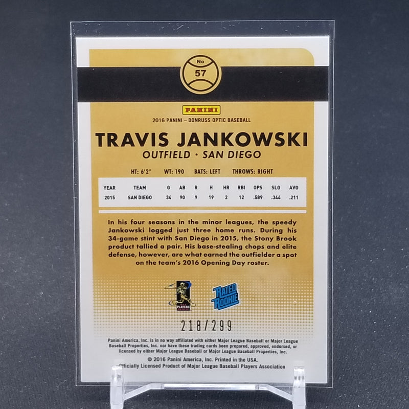 2016 PANINI DONRUSS OPTIC - RATED ROOKIE - AQUA - T. JANKOWSKI - #57 - #'D/299