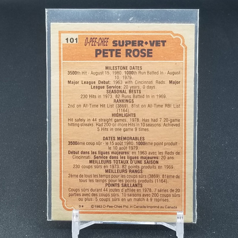 1983 O-PEE-CHEE - SUPER VETERAN - P. ROSE -