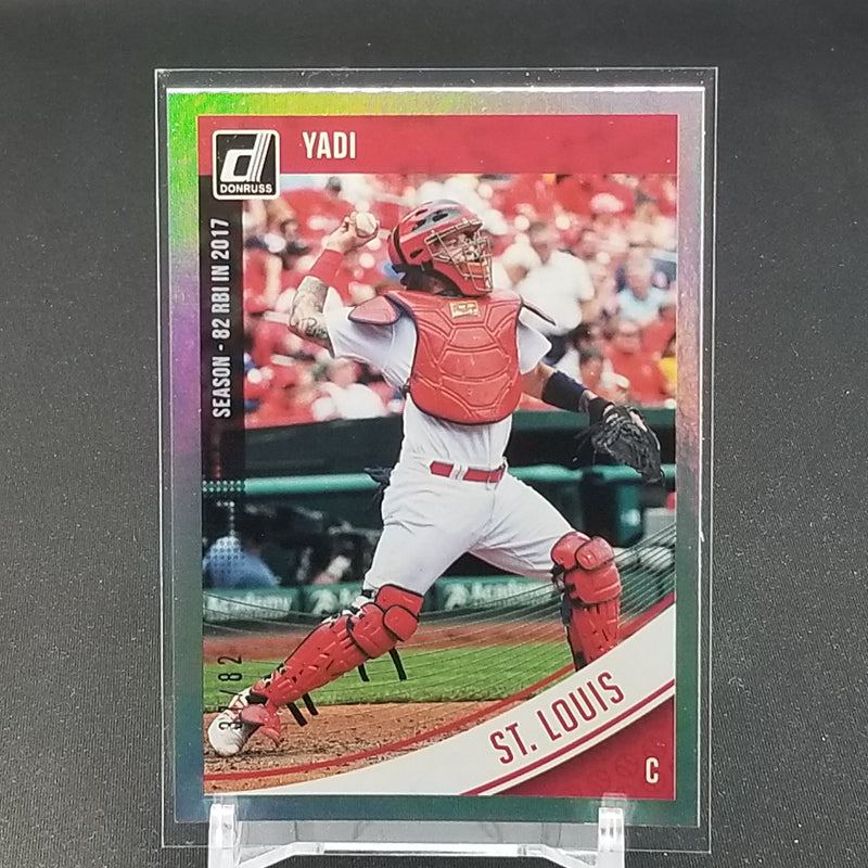 2018 PANINI DONRUSS - STAT LINE CAREER - VARIATION - Y. MOLINA - #176 - #'D/82 - RC