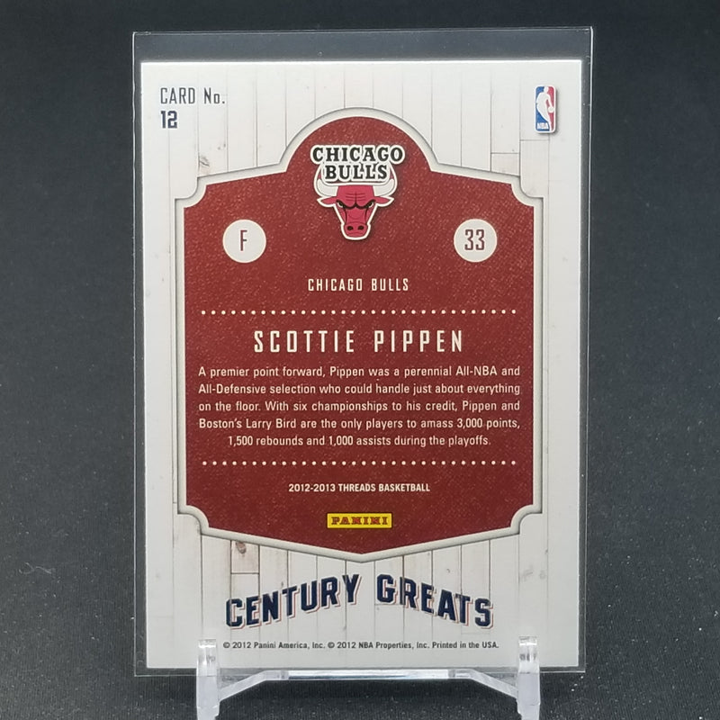 2012 PANINI THREADS - CENTURY GREATS - S. PIPPEN -