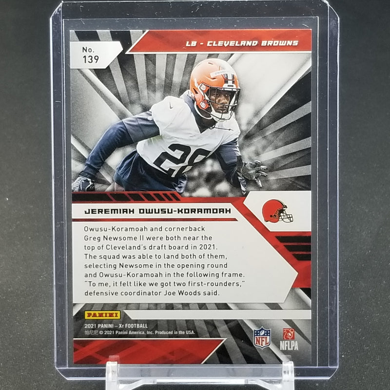 2021 PANINI XR - WHITE PARALLEL - J. OWUSU-KORAMOAH - #139 - #'D/75 - RC