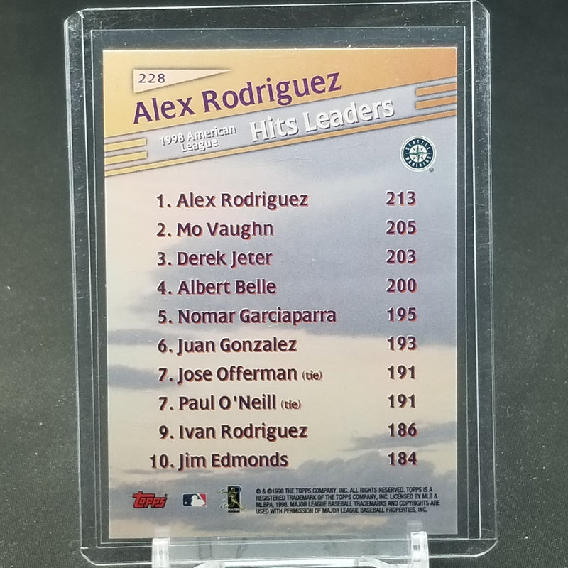 1998 TOPPS - HITS LEADERS - A. RODRIQUEZ -