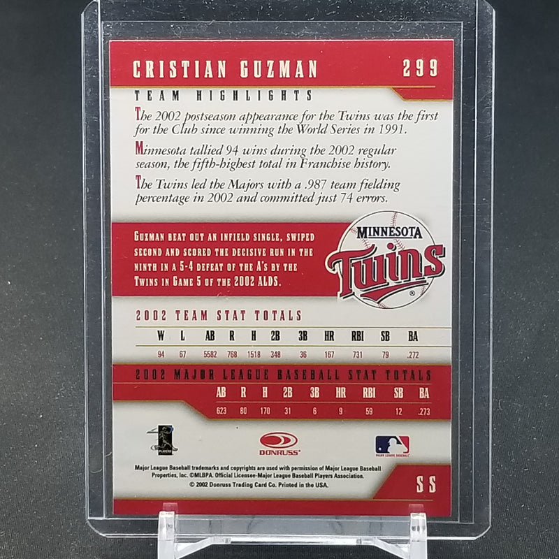 2002 DONRUSS - TEAM HEROES - C. GUZMAN - #299 - #'D/170