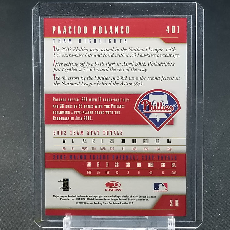 2002 DONRUSS - TEAM HEROES - P. POLANCO - #401 - #'D/158