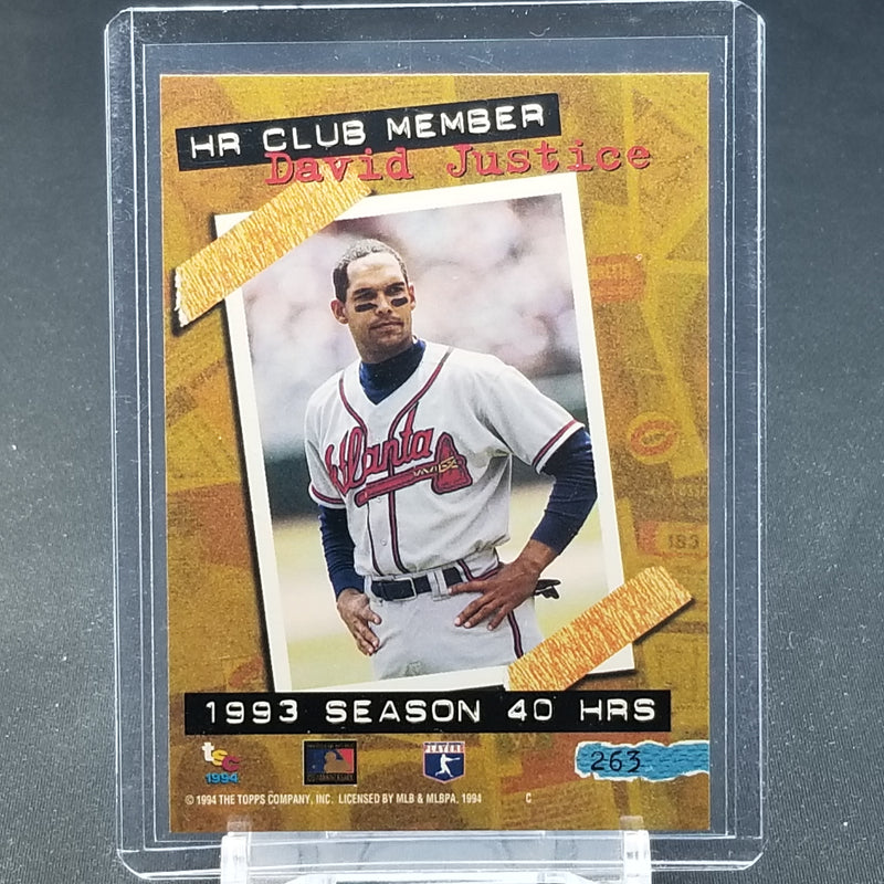 1994 TOPPS STADIUM CLUB - HR CLUB - D. JUSTICE -