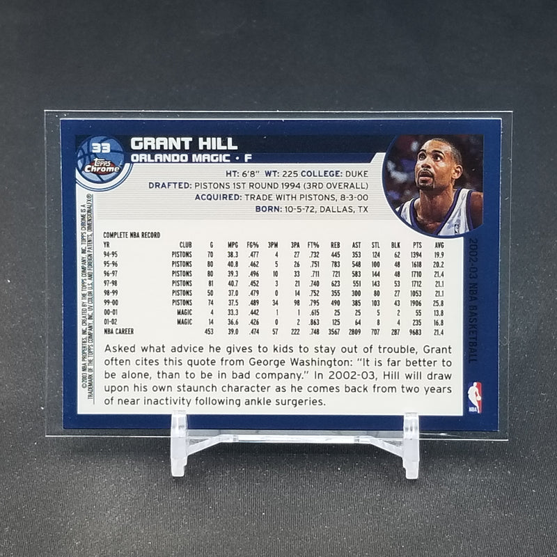 2002 TOPPS CHROME - G. HILL -