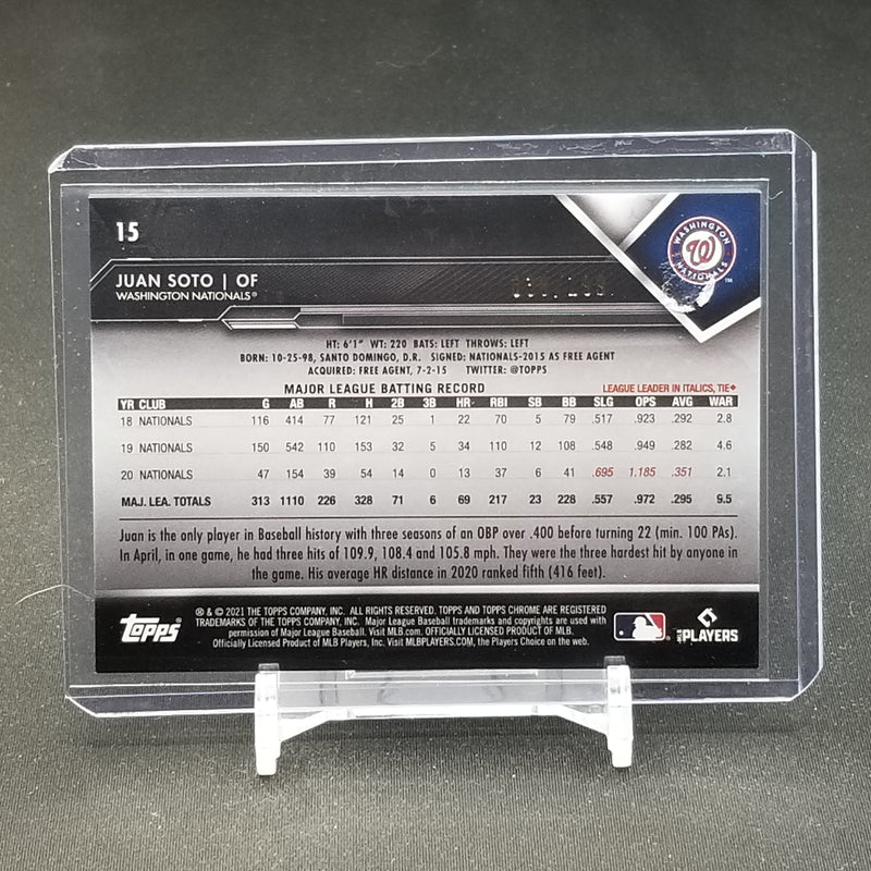 2021 TOPPS CHROME BLACK - REFRACTOR - J. SOTO - #15 - #'D/199