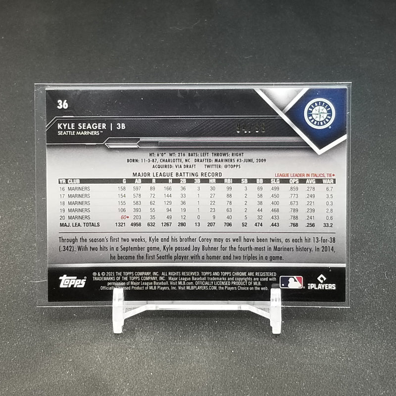 2021 TOPPS CHROME BLACK - GREEN REFRACTOR - K. SEAGER - #36 - #'D/99