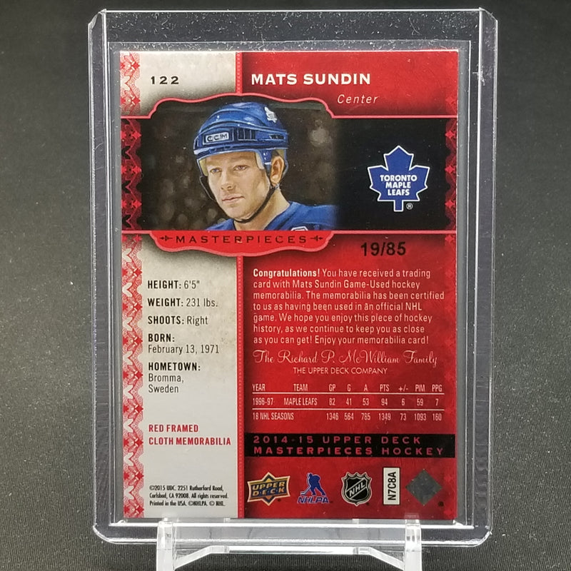 2014 UPPER DECK MASTERPIECES - M. SUNDIN - #122 - #'D/85 - RELIC