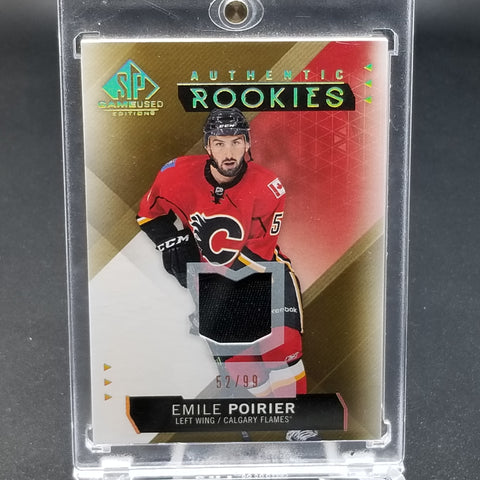2015 UPPER DECK SP GAME-USED - AUTHENTIC ROOKIES - E. POIRIER - #185 - #'D/99 - RELIC - RC