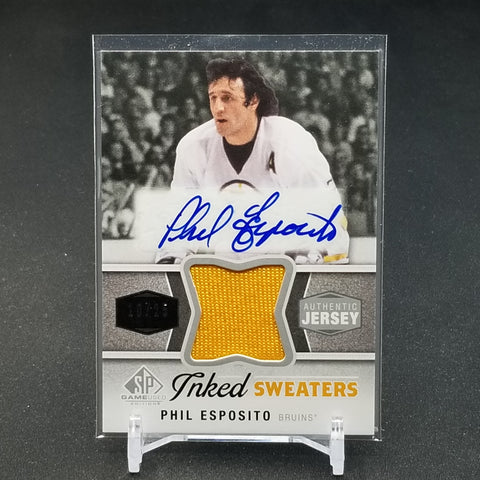 2014 UPPER DECK SP GAME-USED - INKED SWEATERS - P. ESPOSITO - #IS-PE - #'D/25 - RELIC - AUTOGRAPH