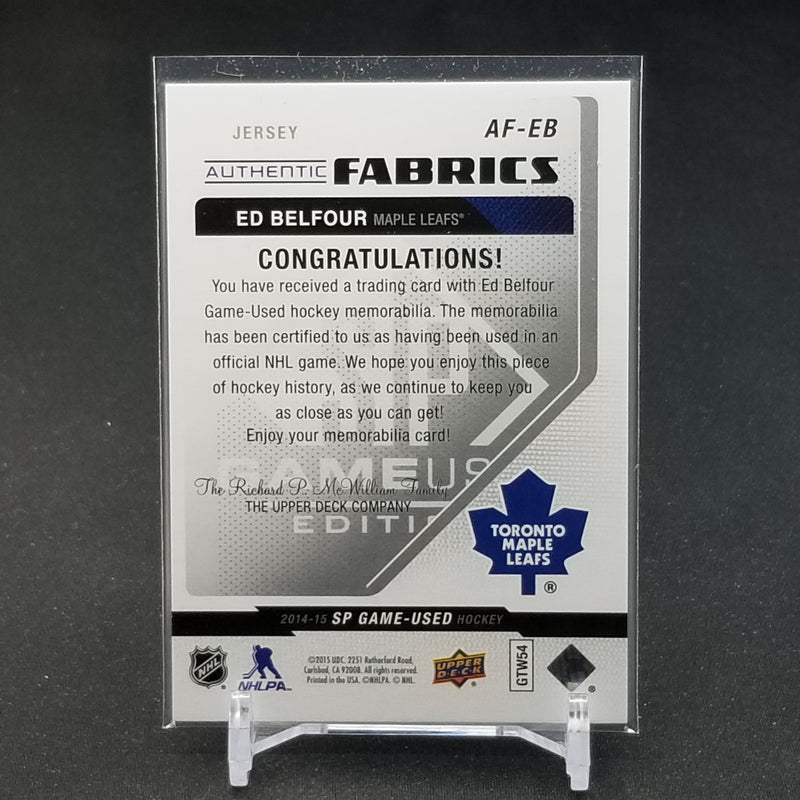 2014 UPPER DECK SP GAME-USED - AUTHENTIC FABRICS - E. BELFOUR -