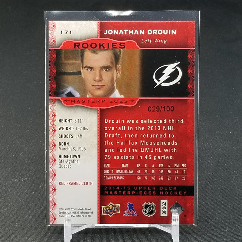 2014 UPPER DECK MASTERPIECES - RED - ROOKIES - J. DROUIN - #171 - #'D/100 - RC