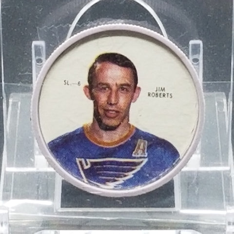 1968 JELLY SHERRIFF HOCKEY COIN - J. ROBERTS - #SL-6
