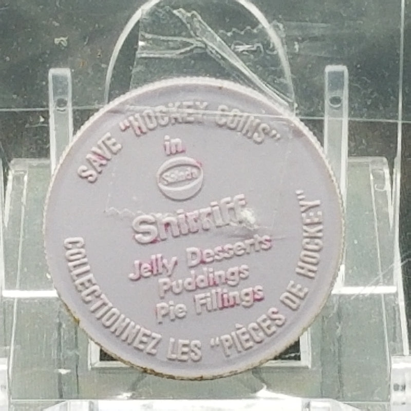 1968 JELLY SHERRIFF HOCKEY COIN - J. ROBERTS -