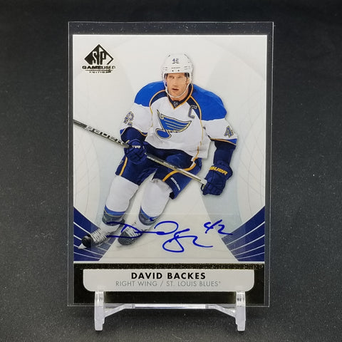 2012 UPPER DECK SP GAME USED - D. BACKES - #16 - AUTOGRAPH