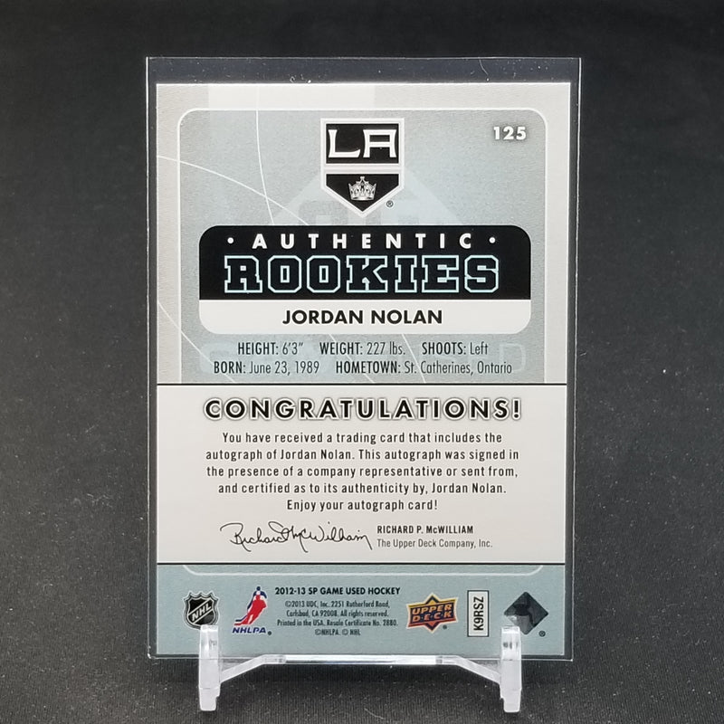 2012 UPPER DECK SP GAME USED - AUTHENTIC ROOKIES - J. NOLAN -