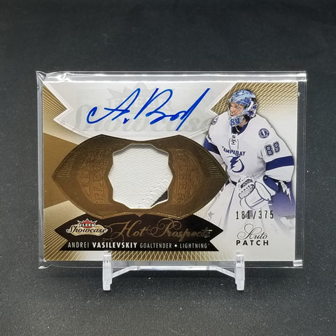 2014 FLEER SHOWCASE - HOT PROSPECTS - A. VASILEVSKIY - #157 - #'D/375 - RELIC - AUTOGRAPH - RC
