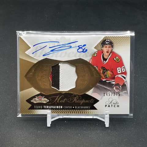 2014 FLEER SHOWCASE - HOT PROSPECTS - T. TERAVAINEN - #189 - #'D/375 - RELIC - AUTOGRAPH - RC