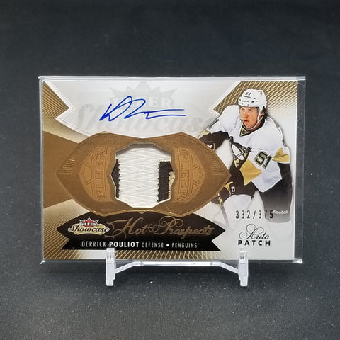 2014 FLEER SHOWCASE - HOT PROSPECTS - D. POULIOT - #185 - #'D/375 - RELIC - AUTOGRAPH - RC