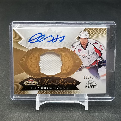 2014 FLEER SHOWCASE - HOT PROSPECTS - L. O'BRIEN - #191 - #'D/175 - RELIC - AUTOGRAPH - RC