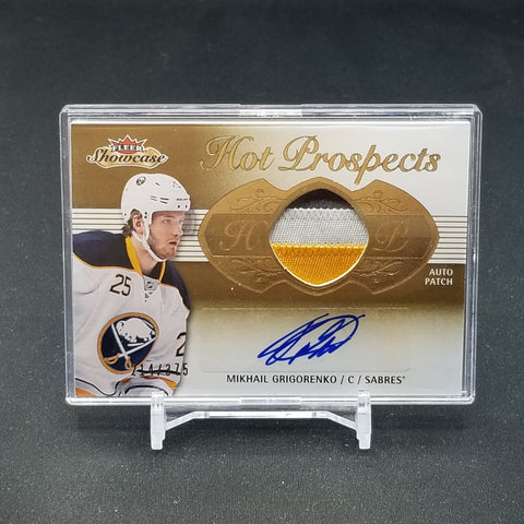 2013 FLEER SHOWCASE - HOT PROSPECTS - M. GRIGORENKO - #174 - #'D/375 - RELIC - AUTOGRAPH - RC