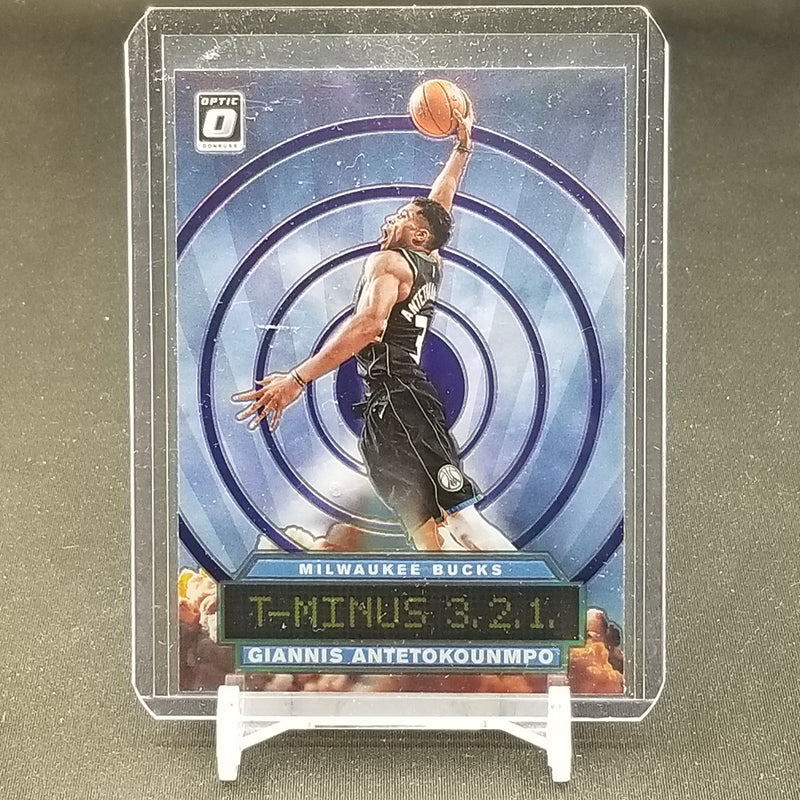 2019 PANINI DONRUSS OPTIC - PURPLE PRIZM - T-MINUS 3, 2, 1 - G. ANTETOKOUNMPO -