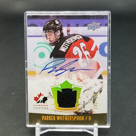 2015 UPPER DECK TEAM CANADA JUNIORS - P. WOTHERSPOON - #124 - #'D/199 - RELIC - AUTOGRAPH