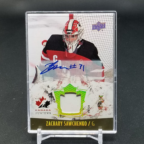 2015 UPPER DECK TEAM CANADA JUNIORS - Z. SAWCHENKO - #131 - #'D/199 - RELIC - AUTOGRAPH